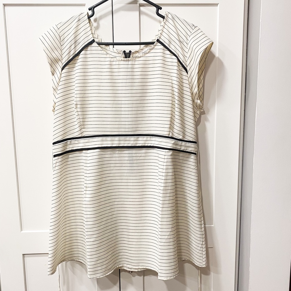Motherhood Maternity Black & White Striped Dress Shirt